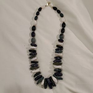 Blue, white and green stone necklace